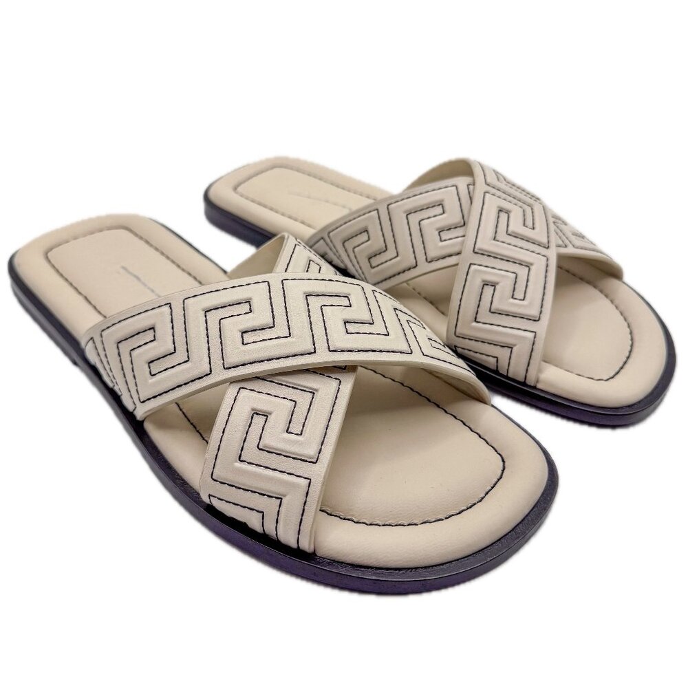 Versace Off White Motif Sandals Size 41